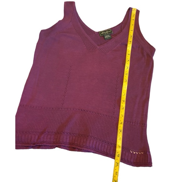 Eddie Bauer Dressy Silk Linen Blend Purple Knit Tank Top - Picture 7 of 11